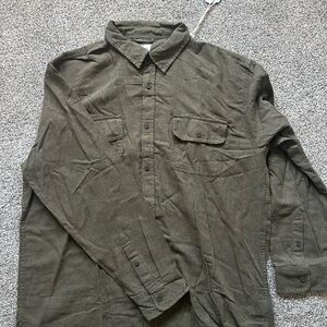 Olive Green Button-Up Shirt